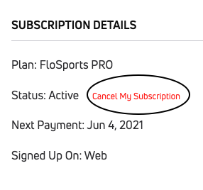 cancel subscription tv flosports clicking automatically provides complete questions follow please website choose